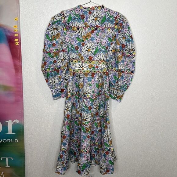 NWT Celia B Oliver MIDI Dress in Embroidered Floral Crayon XL - Picture 9 of 16